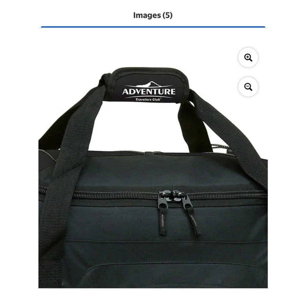 Black Rolling Duffel Bag for Men